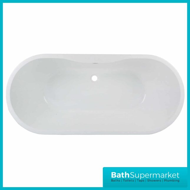 AquaVolere Jubilee Modern Black Freestanding 1655x745x580mm Bath - Image 7
