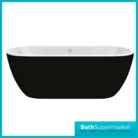 AquaVolere Jubilee Modern Black Freestanding 1655x745x580mm Bath - Image 8