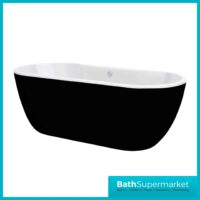 AquaVolere Jubilee Modern Black Freestanding 1655x745x580mm Bath - Image 9