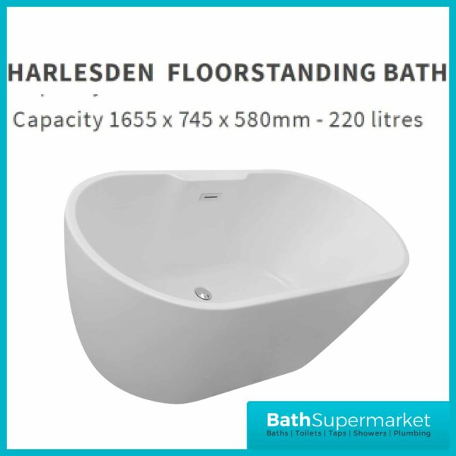 Harlesden Modern Grey Freestanding 1655x745x580mm Bath
