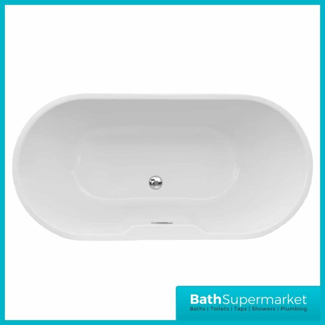Harlesden Modern White Freestanding Bath 745x580mm - 2 Lengths Available