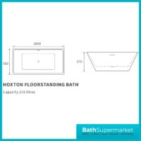 Hoxton Freestanding 1600x750x570mm Bath