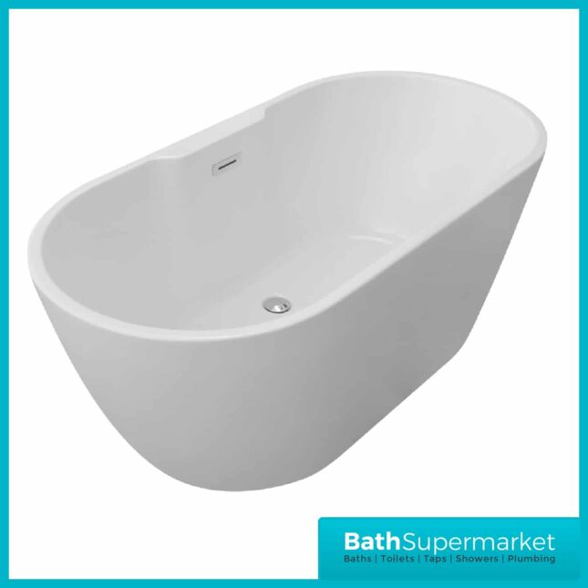 Harlesden Modern White Freestanding Bath 745x580mm - 2 Lengths Available