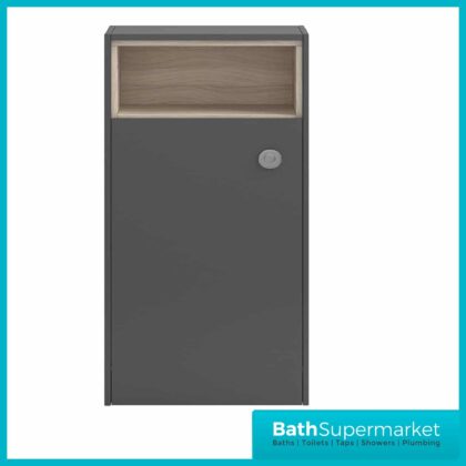 Iona Coast Grey Back To Wall Open Shelf WC Unit 600mm Width