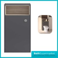 Iona Coast Grey Back To Wall Open Shelf WC Unit 600mm Width - Image 4