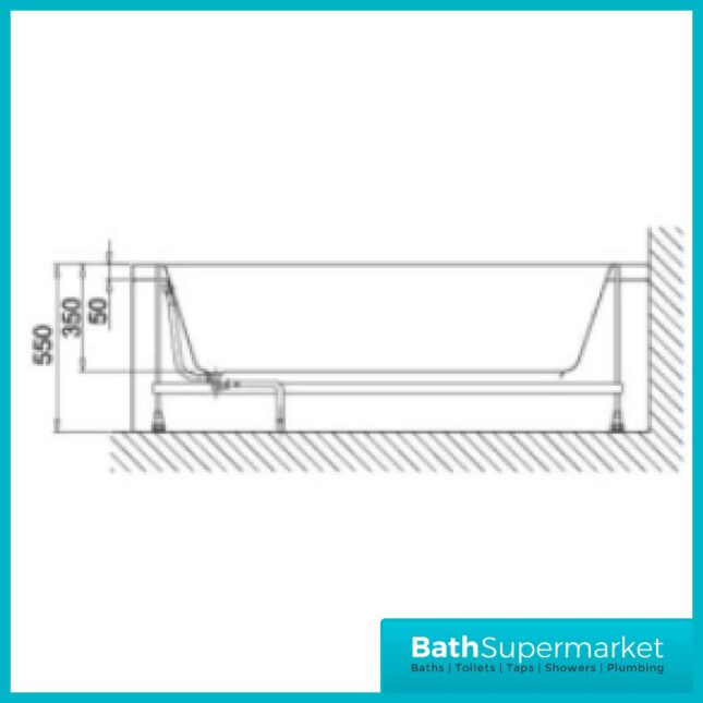 Sanica Granada Square Single Ended Acrylic Bath Tub 1700mm x 750mm - Image 6