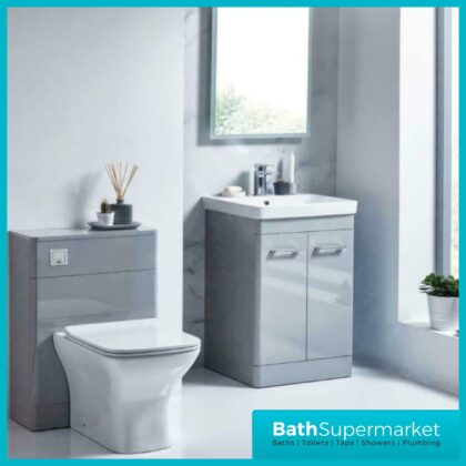 Mossini Floor Standing Combination Bathroom Furniture Pack-Pebble Grey