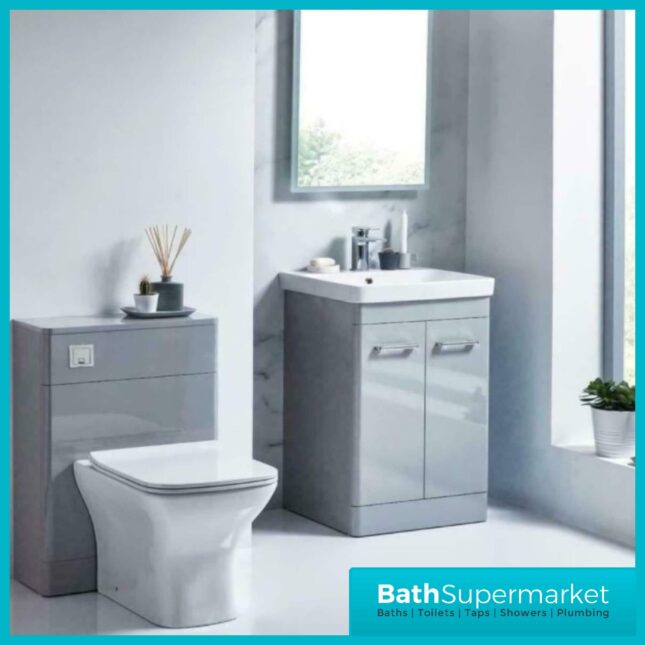 Mossini Floor Standing Combination Bathroom Furniture Pack-Pebble Grey