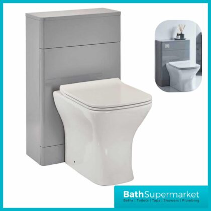 Mossini Back To Wall WC Unit 500mm x 220mm Deep Grey