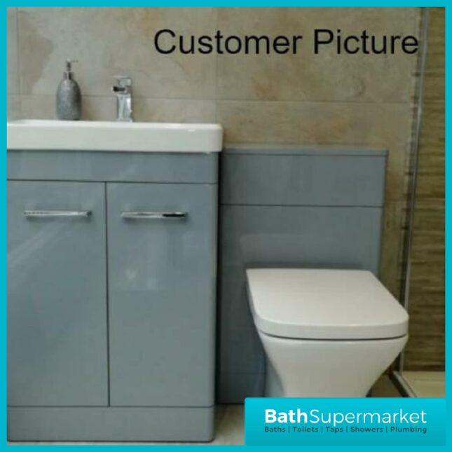 Mossini Pebble Grey Back To Wall WC Unit 500mm - Image 6