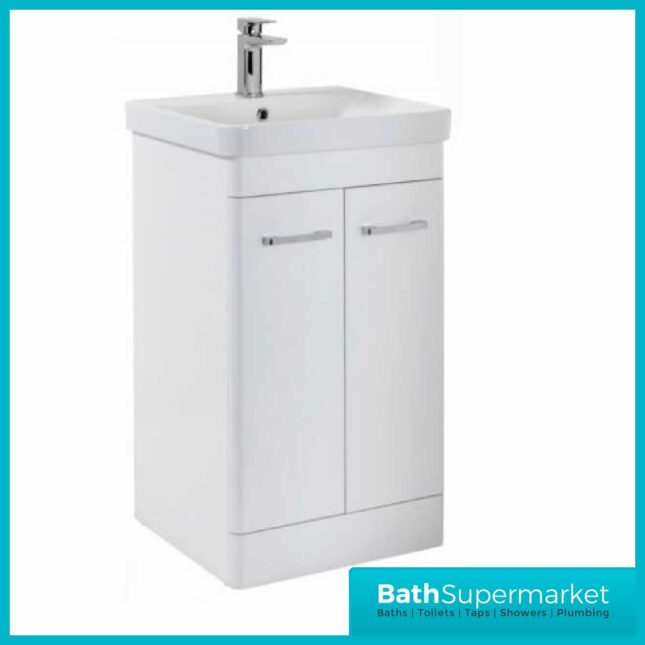 Mossini Floor Standing Bathroom Vanity Unit 600mm Gloss White