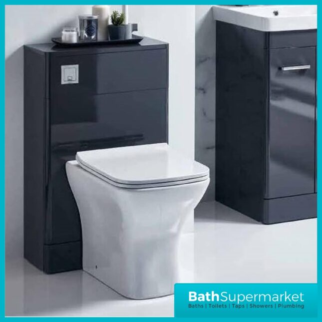 Mossini Wolf Grey Back To Wall WC Unit 500mm - Image 4