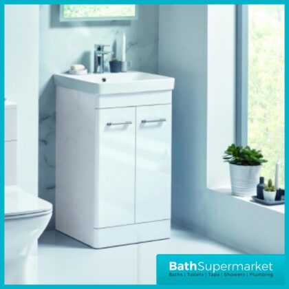 Mossini Floor Standing Bathroom Vanity Unit 600mm Gloss White