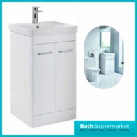 Mossini Floor Standing Bathroom Vanity Unit 600mm Gloss White