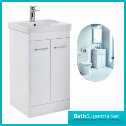 Mossini Floor Standing Bathroom Vanity Unit 600mm Gloss White