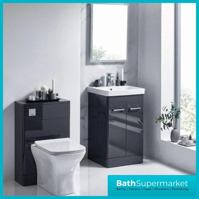 Mossini Floor Standing Bathroom Vanity Unit 500mm Wolf Grey