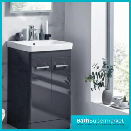Mossini Floor Standing Bathroom Vanity Unit 600mm Wolf Grey