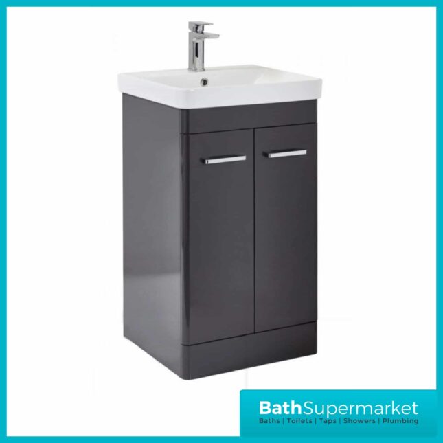 Mossini Floor Standing Bathroom Vanity Unit 500mm Wolf Grey
