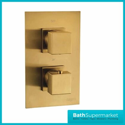 Observa Brushed Brass Square Twin Concealed Shower Valve