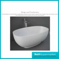 RAK Cloud Freestanding Bath 1400mm x 753mm - Matt White - Image 7