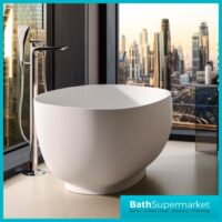 RAK Cloud Freestanding Bath 1400mm x 753mm - Matt White
