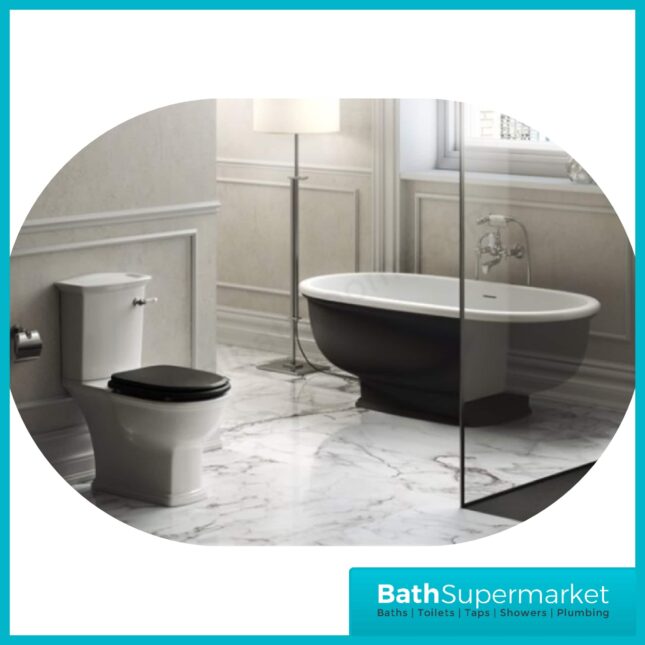 RAK Washington Black 1560mm x 810mm Double Ended Freestanding Bath - Image 5