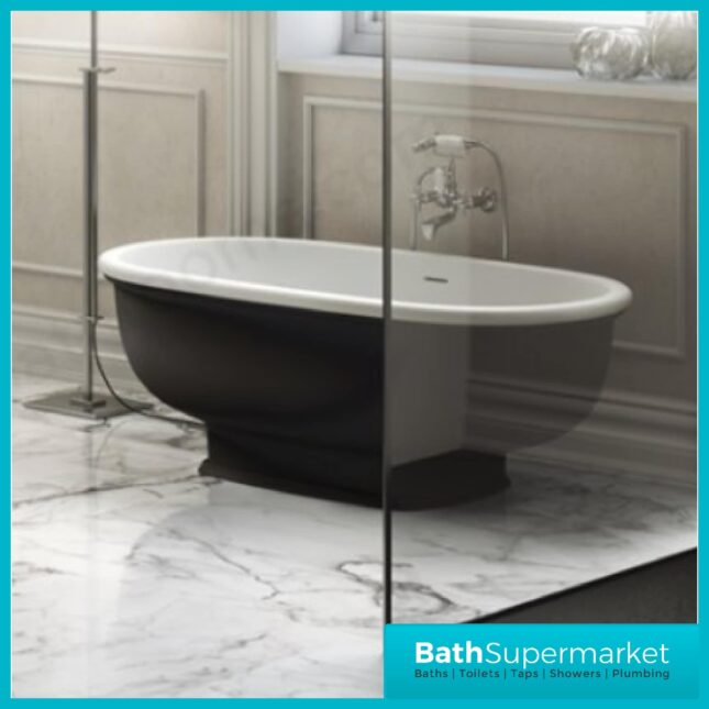 RAK Washington Black 1560mm x 810mm Double Ended Freestanding Bath - Image 4