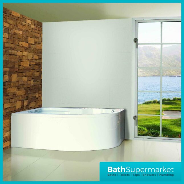 Gloss White Sabin Cornerbath And Panel 1500 X 1000 Right Hand & Left Hand - Image 3