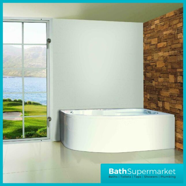 Gloss White Sabin Cornerbath And Panel 1500 X 1000 Right Hand & Left Hand - Image 5