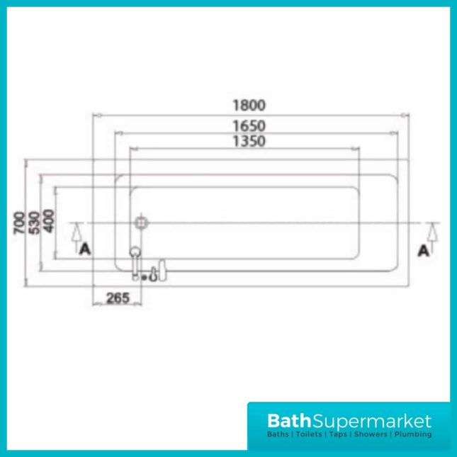 Sanica Sydney Round Single Ended Bath Tub 1800mm X 700mm - Image 4