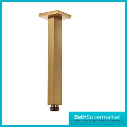 Observa Brushed Brass Square Ceiling Arm 220mm