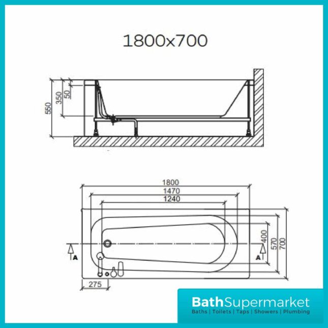 Modern Single ENDED BATH Tub Round Square leg Pack Included