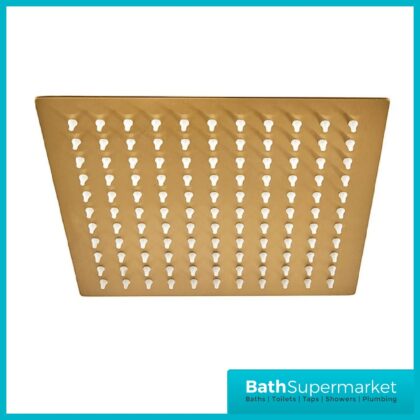 Observa Brushed Brass 8" Slimline Square Shower Head Only