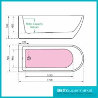Charlotte Edwards - Belgravia Single Ended 1700 x 700mm - Modern Freestanding Bath - Image 4