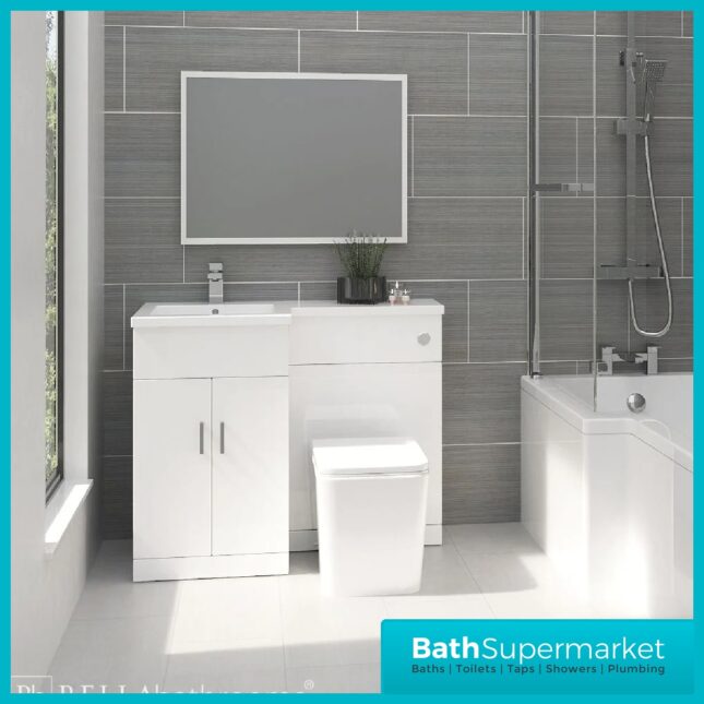 Elation White Gloss Combination L Shape Furniture Pack 1070mm x 850mm LH & RH - Image 6