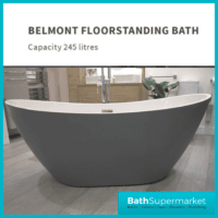 Belmont Modern Grey Freestanding 1700x780x670mm Bath