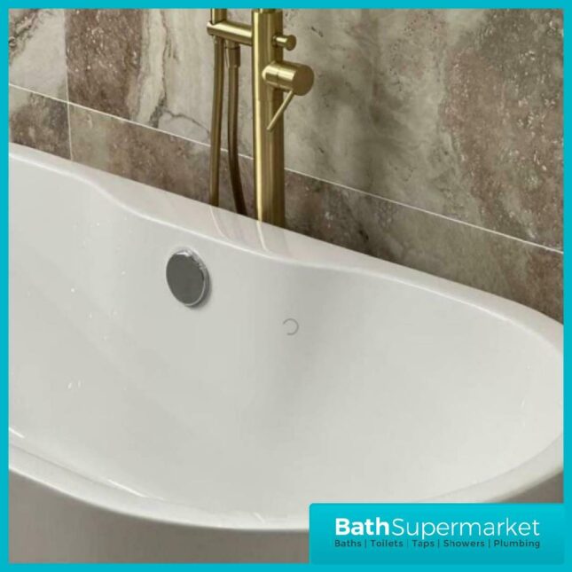 San Marlo Modern Luxury White Freestanding Double Ended Bath 1655mm - Image 4
