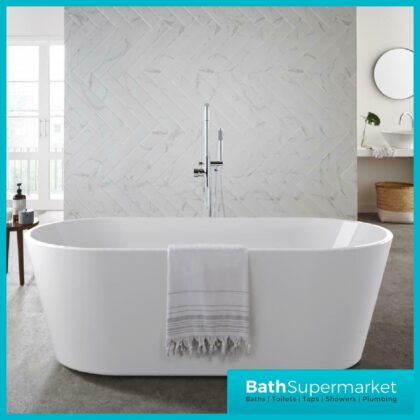 Coast Modern White Double Ended Free-Standing Bath 1685mmx800mm