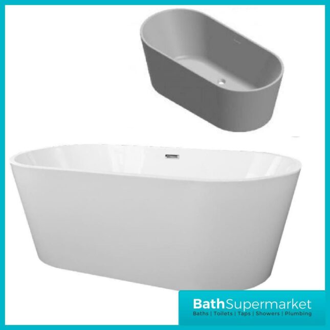 Coast Modern White Double Ended Free-Standing Bath Various Sizes 1500-1600-1700mm