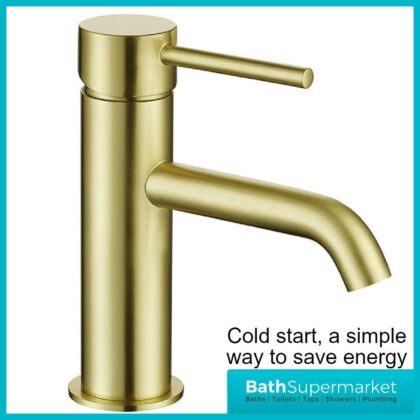 Synergy Studio G Brushed Brass Cold Start Mono Mixer Bathroom Tap