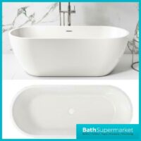 Form Bath 1650mm x 700mm Gloss White Freestanding Bath
