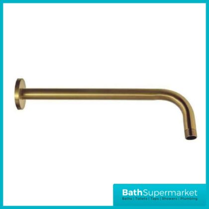 Equate Round Wall Shower Arm - Brushed Brass