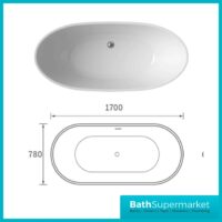 Belmont Modern White Freestanding 1700x780x670mm Bath