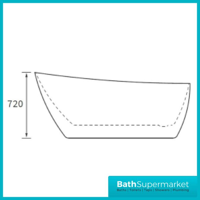 Ashbourne Modern Freestanding 1500x750x720mm Slipper Bath