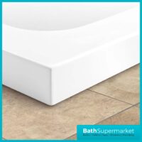 April White Stone Resin Rectangular Shower Tray With Waste 800mm x 700mm