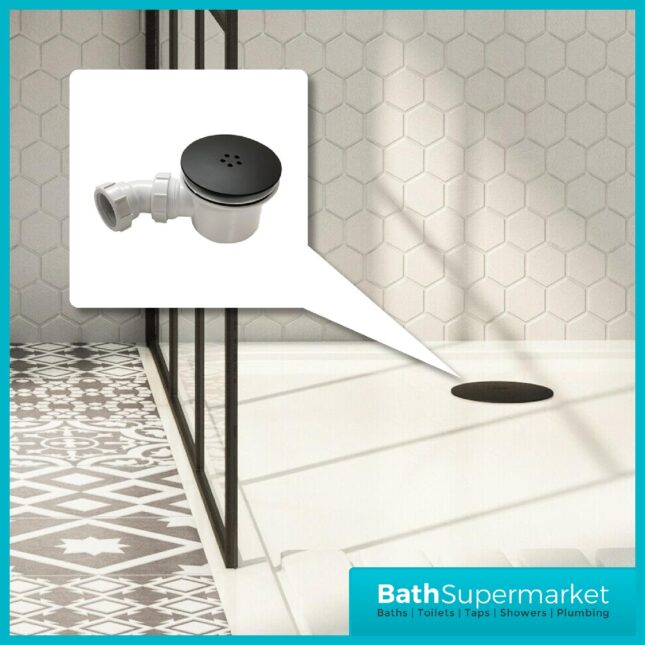 April White Stone Resin Rectangular Shower Tray With Waste 800mm x 700mm
