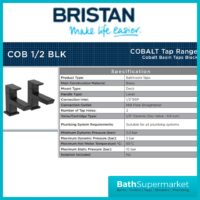 Bristan Cobalt Black Pair Lever Basin Taps