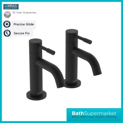 Bristan Mila Black Pair Lever Basin Taps