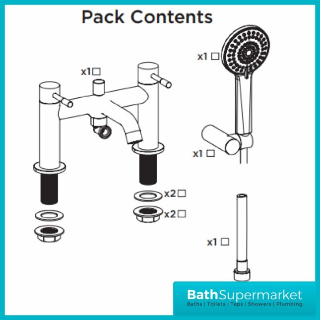 Bristan Mila Black Bath Shower Mixer Tap With Hose & Bracket