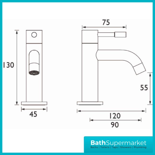 Bristan Mila Black Pair Lever Basin Taps
